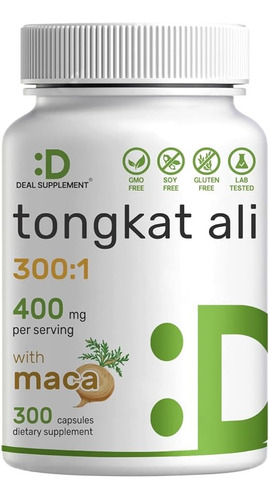 Tongkat Ali Con Maca 300 Capsulas 400 Mgs