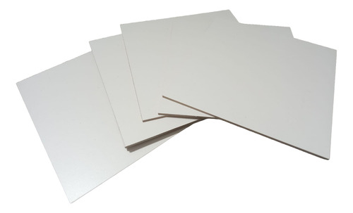 Base Tortas 20x20 Madera Mdf Doble Cara Fibrofacil Blanca X5 Blanco