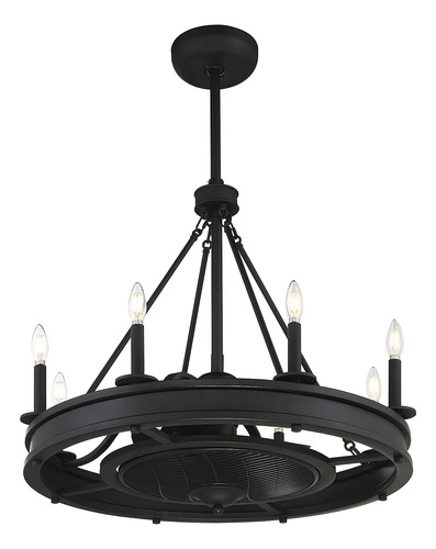 Candelabro 8 Luz Negro Mate 30  Ancho X 28  Alto