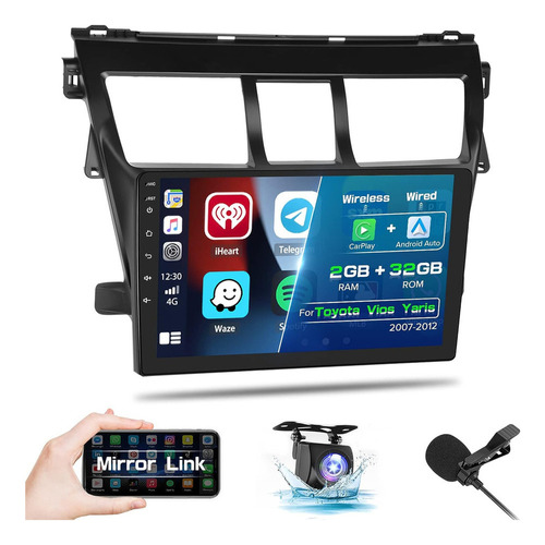 Cámara De Respaldo Carplay Car Stereo Android Auto Bt Gps Wi