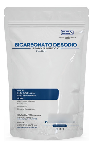 Bicarbonato De Sodio - Grado Alimenticio -  Bolsa X 1 Kilo