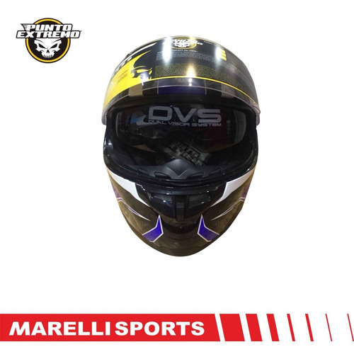Casco Punto Extremo Ff300 Doble Visor Negro Y Azul