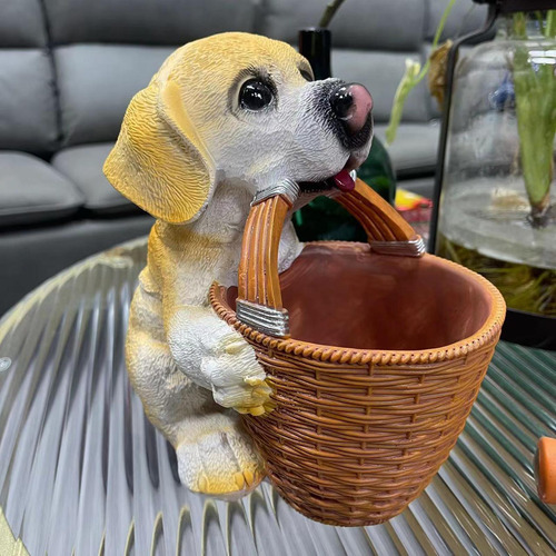 Caja De Almacenamiento Perros Estatuilla De Resina Ornamento