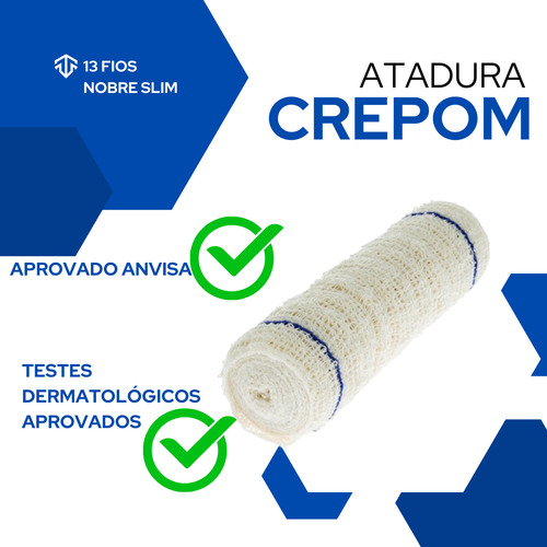 Atadura De Crepom 13 Fios 15 Cm X 1.8 Nobre 24 Un Curativo