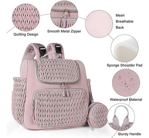 Bolsa De Pañales Mochila Portátil De Nailon Bolsa De Rosa