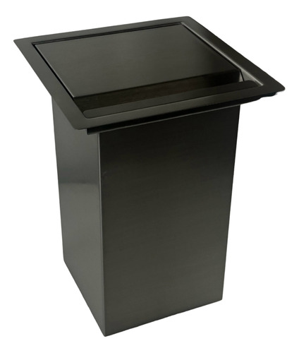 Lixeira De Embutir Preta 5 Litros Inox Quadrada Gourmet Cor Preto