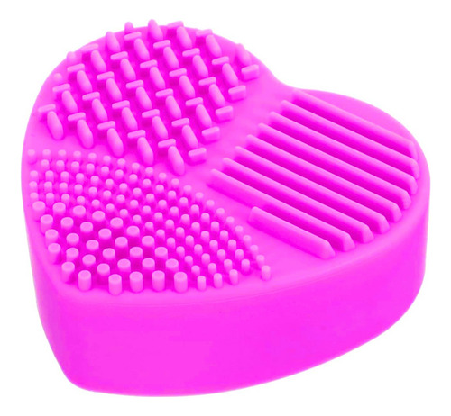 Limpia Brochas Maquillaje Estuche Esponja En Seco Formas Color Corazón Fiusha