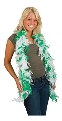 Boa De Plumas Verde Y Blanca 6' 60g