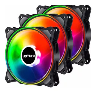 Uphere 120mm 3-pack Colorful Led Long Life Computer Case Fan