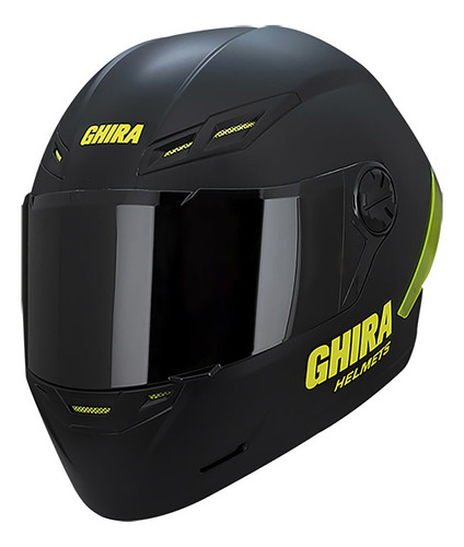 Casco Integral Para Moto Ghira Ghevolv Negro/ Amarillo