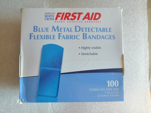 Curita Plastico Con Metal Detectable Caja Con 100 Pzas