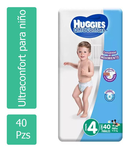 Huggies Ultraconfort Para Niño Paquete Con 40 Pañales