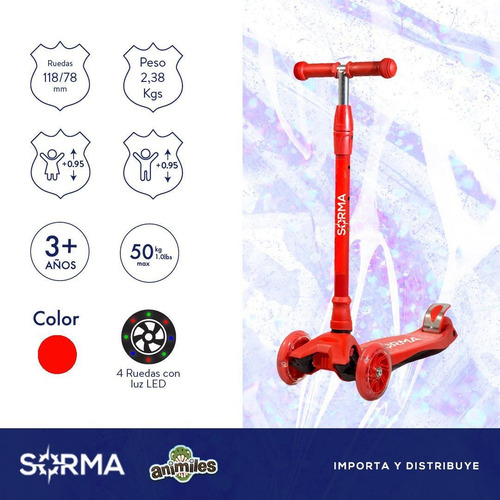 Imagen 2 de 10 de Combo Casco Niños + Monopatín 4 Ruedas C/luz