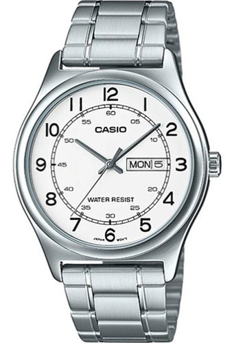 Reloj Casio Mtpv006d-7b2udf Cuarzo Hombre Color de la correa Plateado Color del fondo Blanco MTP-V006D-7B2