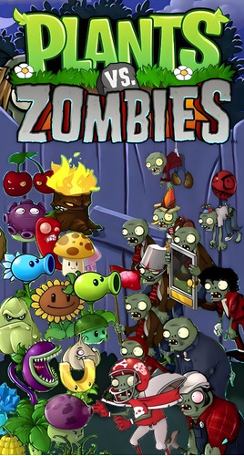 #135 Plantas Vs Zombies Poster Vinilo Autoadhesivo 100x60m