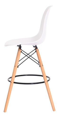 Imagem 3 de 6 de Kit 2 Banquetas Alta Eiffel Eames Preta Base Madeira Várias