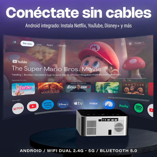 Proyector Portátil 4k A10 Con Bluetooth Wifi Andorid