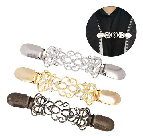 3 Piezas Mujeres Suéter Blusa Broche Collar Clip Joyería Gi