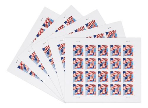 Tarjeta Z U.s. Flag Forever Card, 5 Tarjetas Con La Bandera