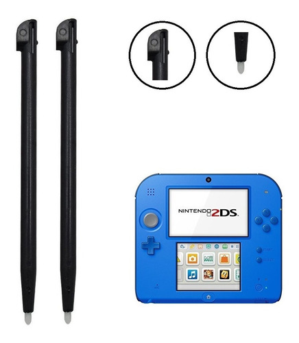 Lápiz Nintendo Old 2ds Plástico Negro Pantalla Tactl X2