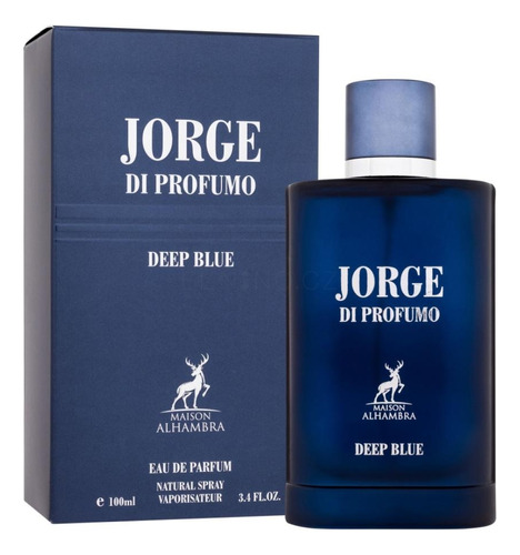 Jorge Di Profumo Deep Blue Eau De Parfum 100ml Maison Alhambra Emirados Árabes Unidos Perfume Importado Masculino Novo Original Selo Adipec Lacrado