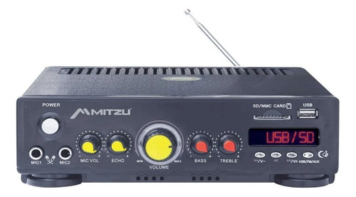 Amplificador Para Sonido Ambiental 180w Mitzu Pa-620usb Color Negro
