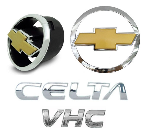 Kit Emblema Celta Vhc Grade E Porta Malas 2003 Dourado