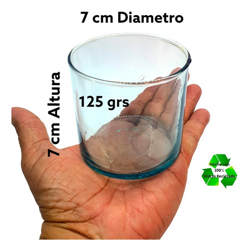 Imagen 3 de 3 de Recipientes Para Veladoras 7x7cm 125grs (75pz)