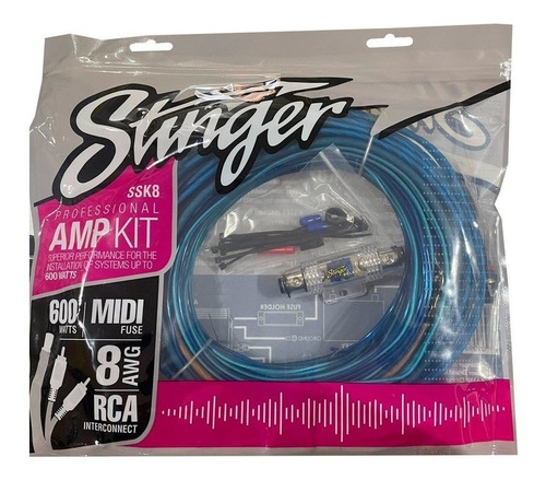 Imagen 4 de 4 de Kit Cables Potencia Stinger Serie Select / Ssk8 / 8 Ga Gauge
