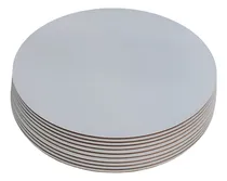 Comprar Bandeja Mdf 45 Cm Para Tortas Bases \u002F Set 10 Unidades Set Bases Redonda Blanca