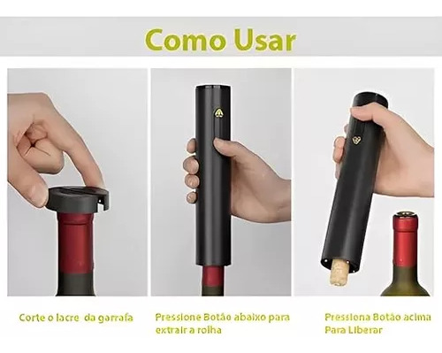 Abridor De Garrafa Vinho Saca Rolhas Elétrico