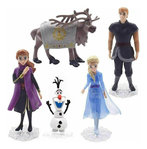 5pcs Frozen Princess Elsa Anna Olaf Acción Figura Juguete 