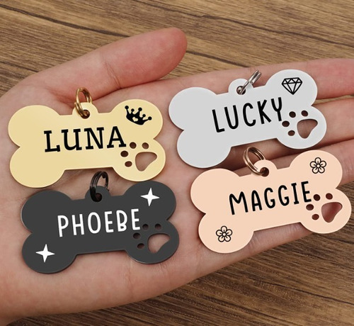 Imagen 4 de 7 de Plaquitas Placas Identificadora Personalizada Para Mascotas