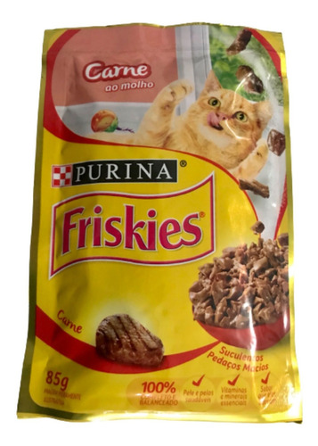 Imagem 4 de 5 de Kit Gatinho Feliz 10 Sachês Friskies Carne E Bolinha Guizo