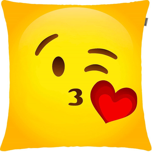 Kit 2 Capas Decorativas De Emoji Com Enchimento 45x45cm