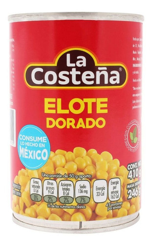 Elote Dorado En Granos La Costeña 410 Gr