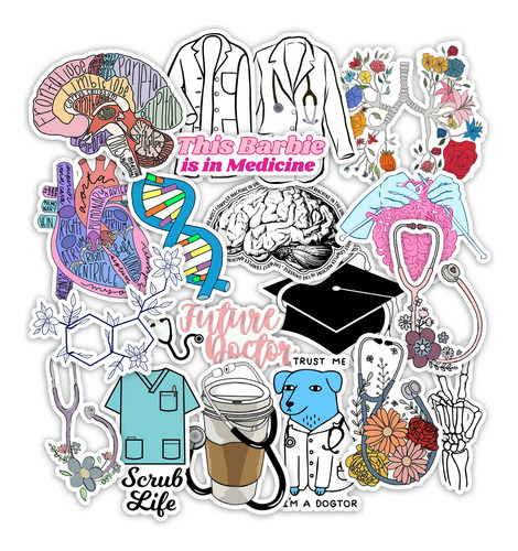 Stickers Medicina 25 Unidades Pvc Plastificados