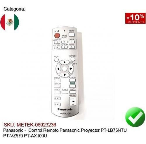 Control Panasonic Proyector Pt-lb75ntu Pt-vz570 Pt-ax100u