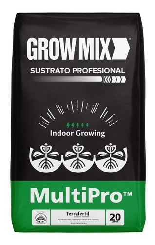 Sustrato Grow Mix Multipro Indoor Growing Terrafertil 20lts