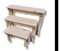 Comprar Combo Mesas Candy Bar X3 Juego Madera Pino Set Decoracion