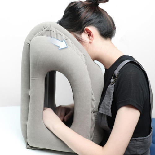 Almohada Inflable Para Viajes En Avión, Buses, Descanso.