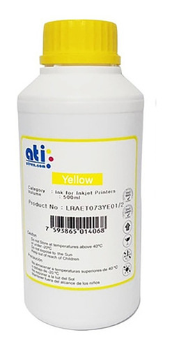 Tinta Ati Amarillo / Yellow Para Epson. Envase De 1/2 Litro