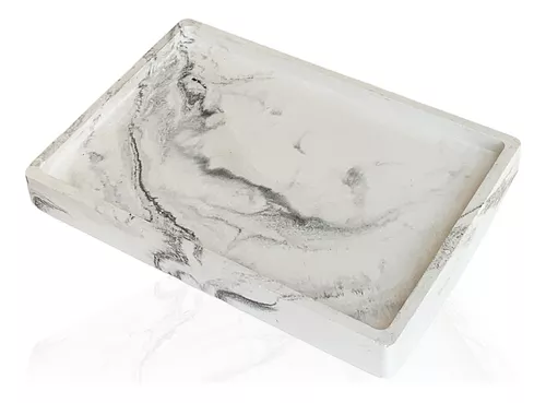Bandeja simil marmol filete oro 26x15 cm