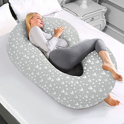 Funda De Almohada De Embarazo En Forma De C, Gris
