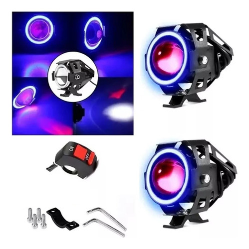 Faro Ojo Angel Led Luz Auxiliar U7 Lupa Demonio Moto, 2 Pzas