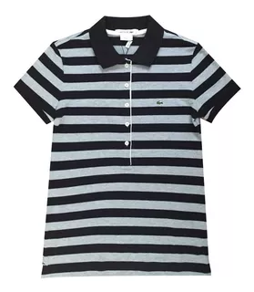 Lacoste Chomba Manga Corta Mujer Piqué Rayada Pf3600