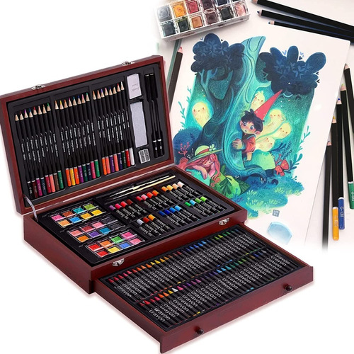 Set De Arte Profesional, Colores Lápices Kit Dibujo 140 Pzas