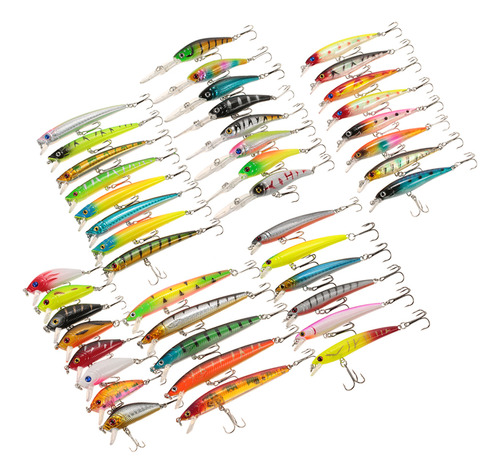 Kit Señuelos Pesca 43 Piezas Minnow Popper Crankbaits Wobble