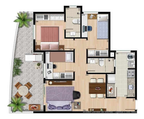 Imagem 5 de 30 de Apartamento Com 3 Dormitórios À Venda Com 72.47m² Por R$ 319.331,00 No Bairro Cidade Industrial - Curitiba / Pr - M2ci-jbhc9