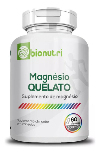 Magnésio Quelato 500mg Suplemento Depressão Calcio Capsulas Sabor Sem sabor